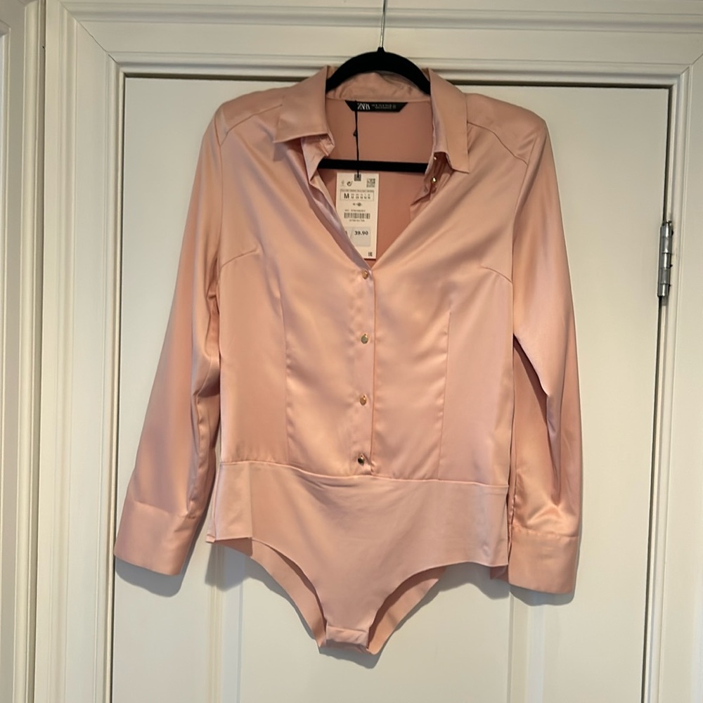 NWT ZARA Blush Bodysuit size M